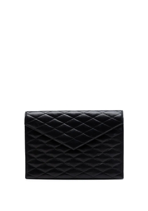 Saint Laurent Pre-Owned 2020 Quilted Lambskin Envelope Pouch clutch bag - Black