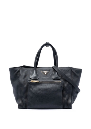 Prada Pre-Owned 2013-2026 Vitello Daino Front Pocket Open Convertible Tote satchel - Black