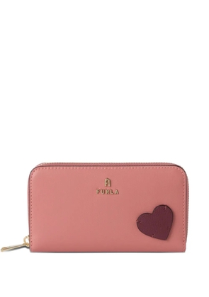 Furla large Camelia heart-patch wallet - Pink