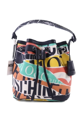 Moschino Pre-Owned logo-print bucket bag - Black