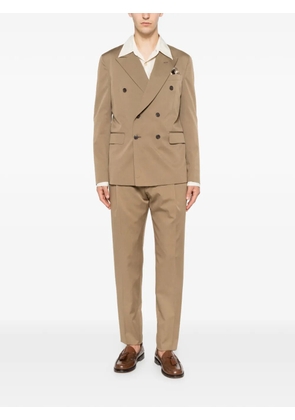 Brian Dales pleated belt-loop trousers - Brown
