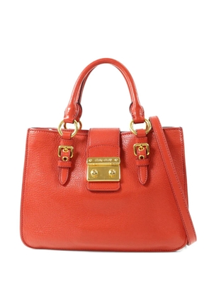 Miu Miu Pre-Owned buckled leather shoulder bag - Orange