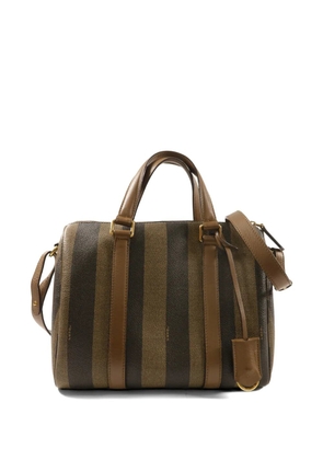 Fendi Pre-Owned Boston Pequin-stripe tote bag - Brown