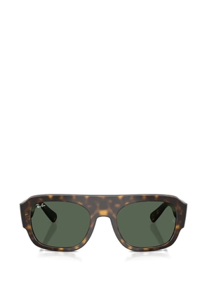 Ray-Ban tortoiseshell-effect rectangle-frame sunglasses - Brown