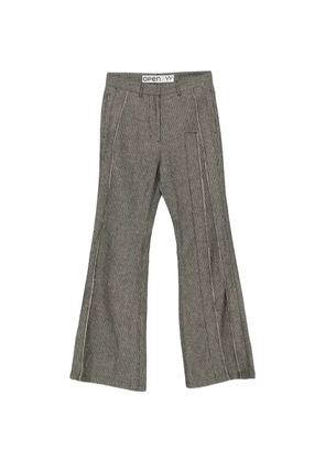 Open YY raw-cut-detail trousers - Brown