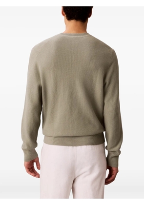 Calvin Klein waffle-knit crew-neck sweater - Green