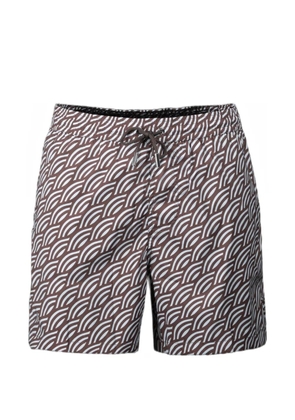 Moorer Portofino geometric-print swim shorts - Brown