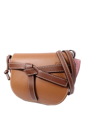 Loewe Pre-Owned mini Gate debossed-logo shoulder bag - Brown