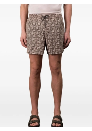 Moorer geometric-print swim shorts - Brown