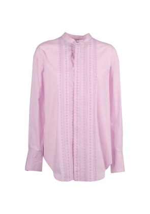 Forte Forte Les Fleurs embroidered poplin shirt - Pink