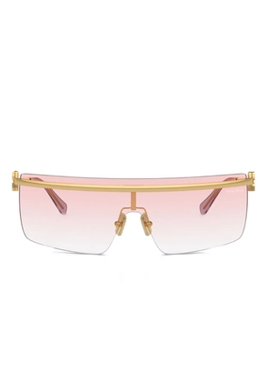 Miu Miu Eyewear gold-frame shield sunglasses - Pink