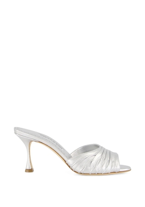 Manolo Blahnik Pirua nappa leather heeled mules - Silver