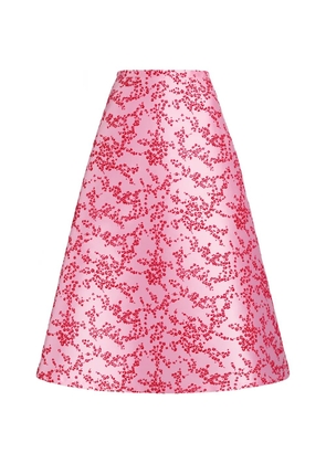 Alberta Ferretti floral midi skirt - Pink