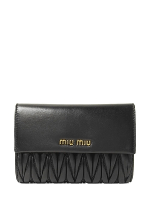 Miu Miu Pre-Owned Matelassé leather wallet - Black
