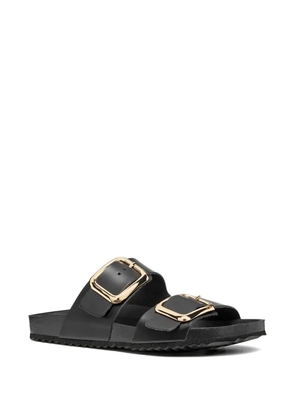 Geox buckle-fastening leather slides - Black