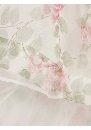 August Barron floral-print ruffled dress - Neutrals