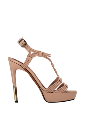 Givenchy Pre-Owned T-strap leather platform sandals - Neutrals