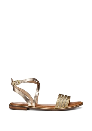 Geox crystal-embellished metallic-leather sandals - Gold