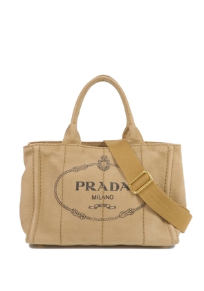 Prada Pre-Owned Canapa logo-print shoulder bag - Neutrals
