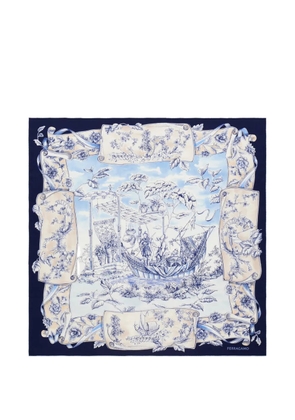 Ferragamo Voyage-print silk scarf - Blue