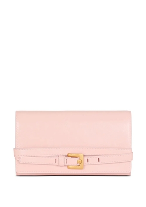 Balmain Shuffle calfskin wallet with chain - Pink