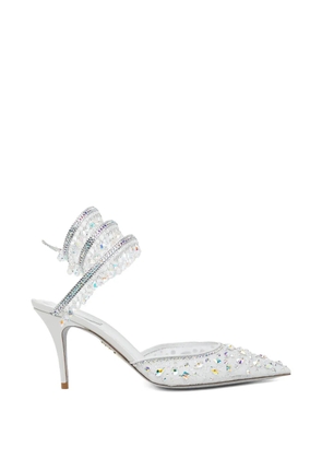 René Caovilla 80mm crystal-embellished pumps - White
