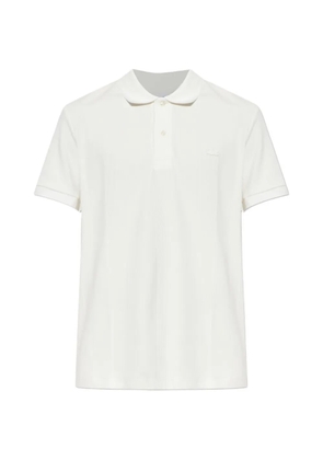 Lacoste ribbed-knit logo-patch polo shirt - White