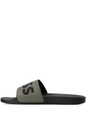 BOSS logo-embossed slides - Black