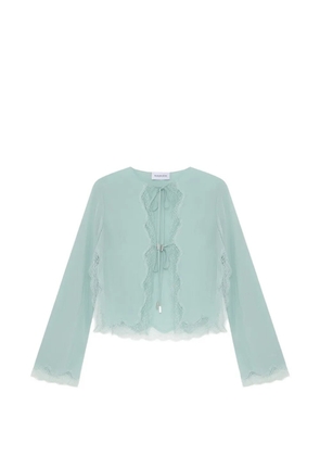 16Arlington Filipa lace-trim tie-front blouse - Green
