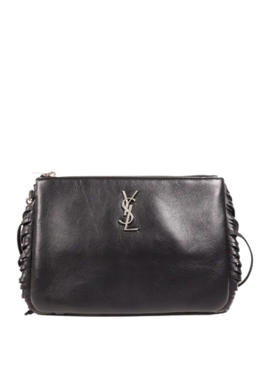 Saint Laurent Pre-Owned SAINT LAURENT Fringed leather pouch - Black