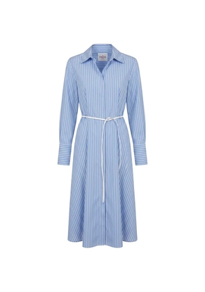 CRIDA Baldo striped belted shirt midi dress - Blue
