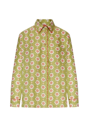 La DoubleJ floral-print silk shirt - Green