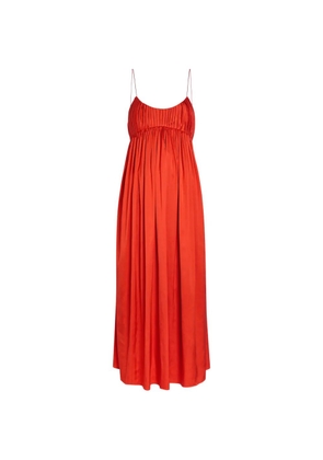 TOVE Katrine gathered spaghetti-strap long dress