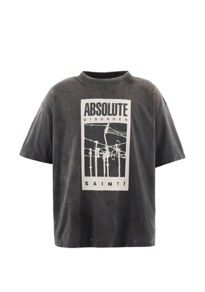 SAINT MXXXXXX distressed graphic-print T-shirt - Grey