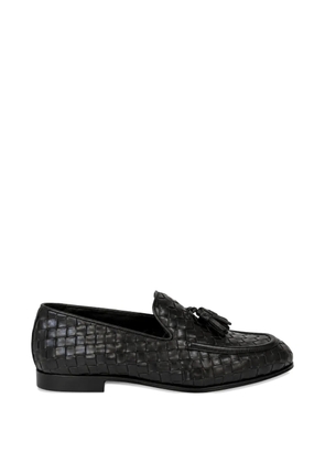 FRANZESE COLLECTION woven-leather tassel loafers - Black