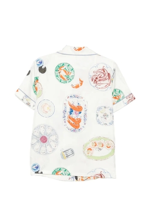 Olivia von Halle Ingo Cordoba seafood-print pajamas - White