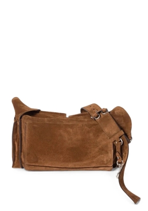 Miu Miu multi-pocket suede shoulder bag - Brown