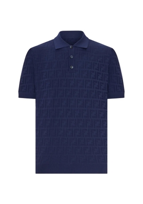 FENDI FF-motif polo shirt - Blue