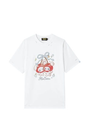 Mini Cream graphic-print T-shirt - White