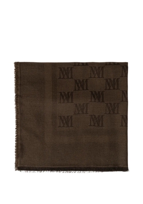 Max Mara Gelato monogram-jacquard frayed scarf - Brown