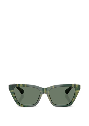 Burberry checked square-frame sunglasses - Green