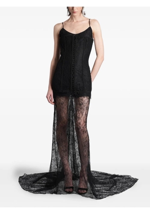 Giuseppe Di Morabito lace-overlay corset maxi dress - Black
