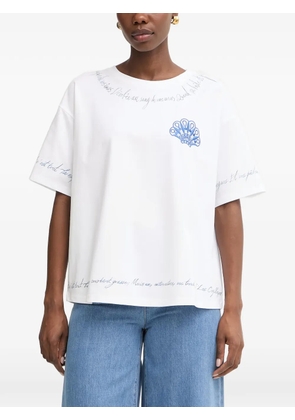 TWINSET embroidered shell-patch T-shirt - White