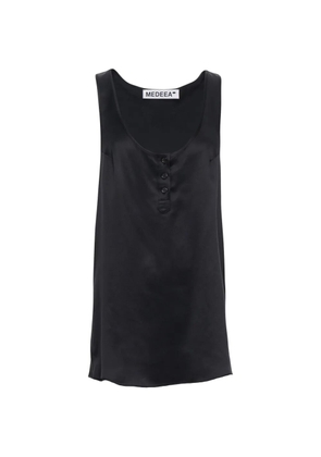 MEDEEA button-front sleeveless mini dress - Black