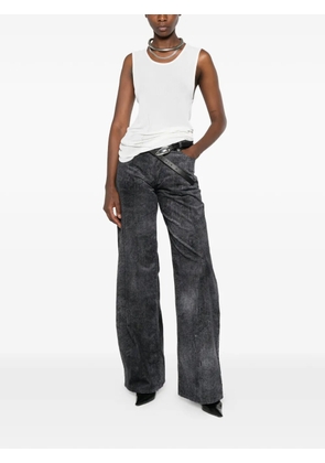 Marie Adam-Leenaerdt washed-effect velvet jeans - Grey