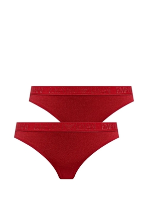 Armani Exchange logo-waistband briefs (set of two) - Red