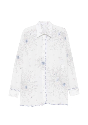 Julie Kegels floral-print scalloped-edge shirt - White
