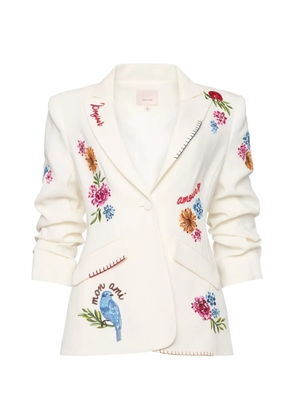Cinq A Sept Cheyenne floral-embroidered blazer - Neutrals