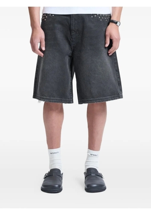 RETERNITY studded denim shorts - Grey