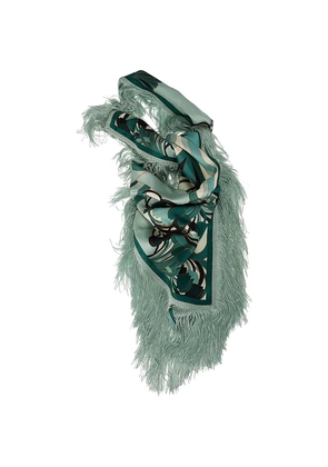 La DoubleJ reversible fringed scarf - Green